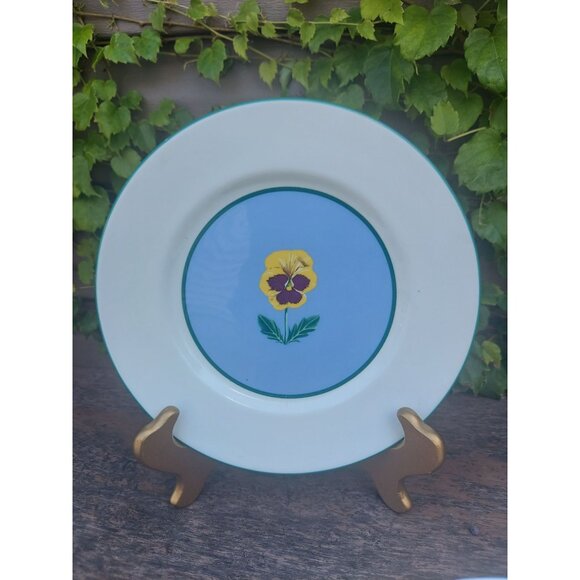 Crown Trent Fine Bone China Pansy Plates - Set Of 3 - Made In England - Picture 4 of 5